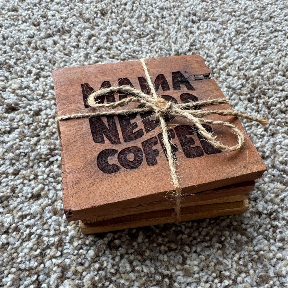 mama needs coffee handmade coasters